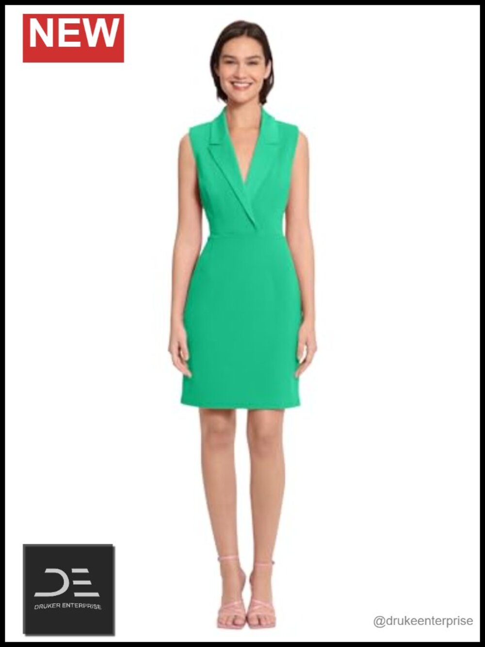 Lapel Collared Sheath Work Dress